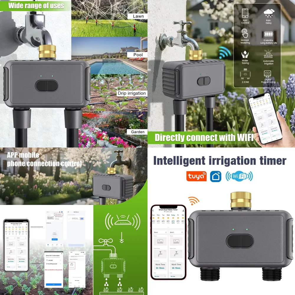 Smart Garden Timer - WAP01 WiFi 앱 제어 듀얼 호스