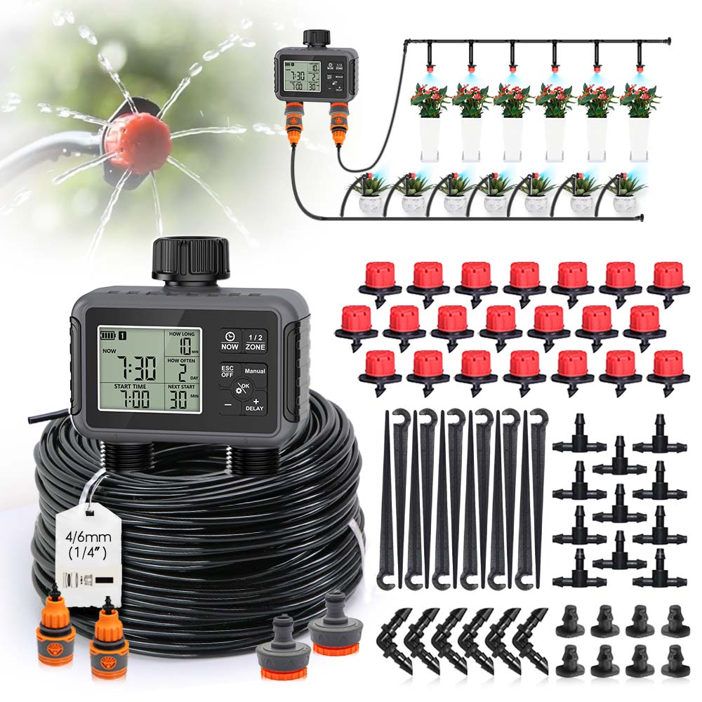 Smart Garden Timer - 듀얼 존 독립형 디스플레이 LCD 정원