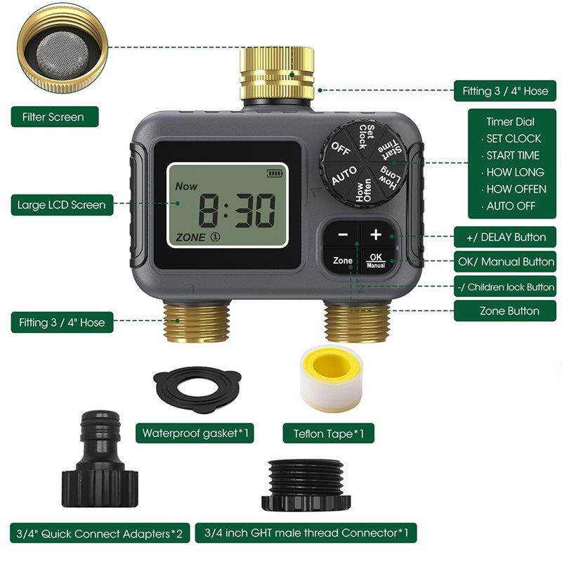 AY14 - 이중 콘센트 자동 관개 타이머 정원 물 타 - Smart Garden Timer 리뷰 및 가격