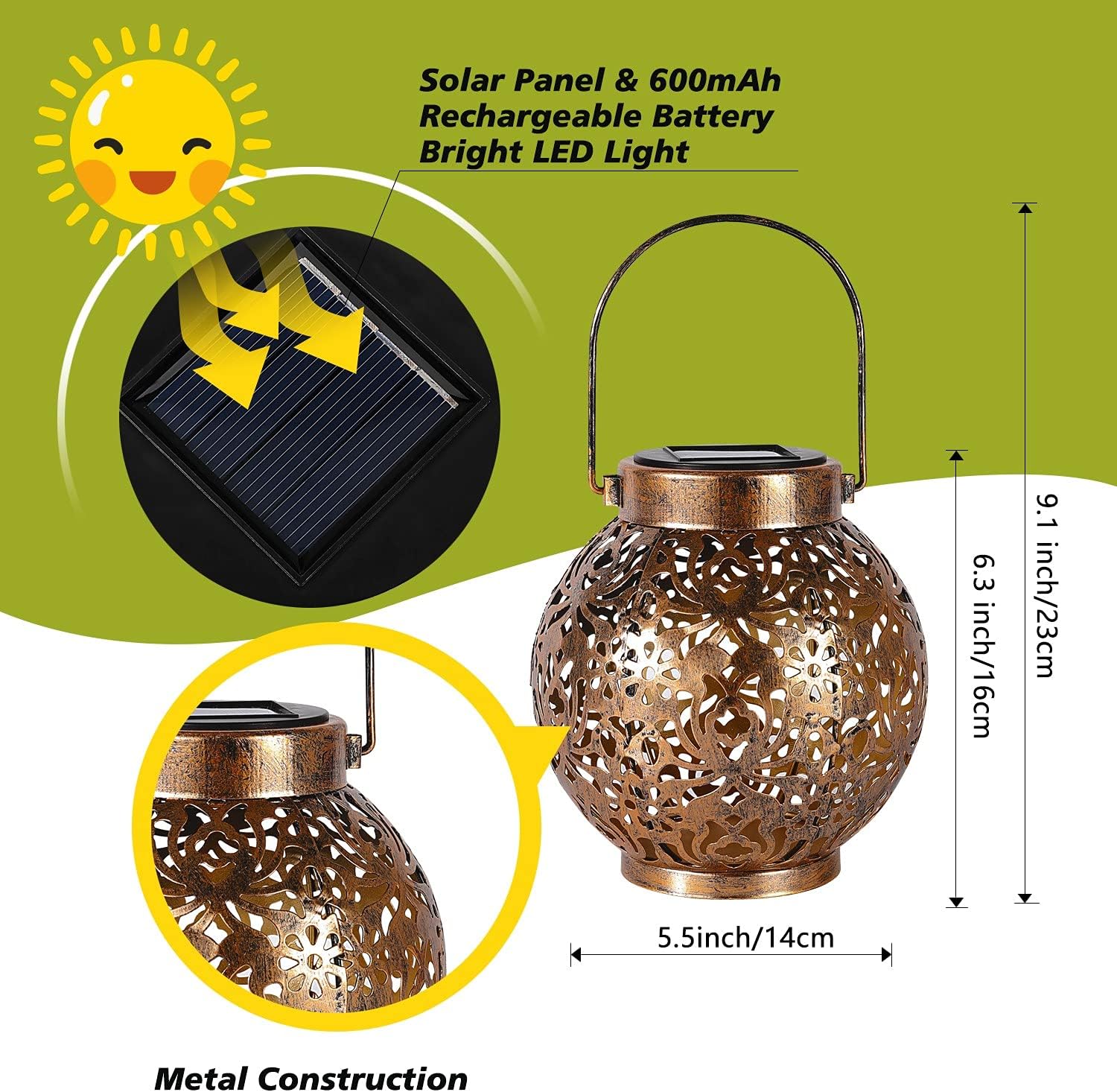 1-6PCS 모로코 태양광 랜턴 야외 방수 금속 교수형 - Smart Garden Light 리뷰 및 가격