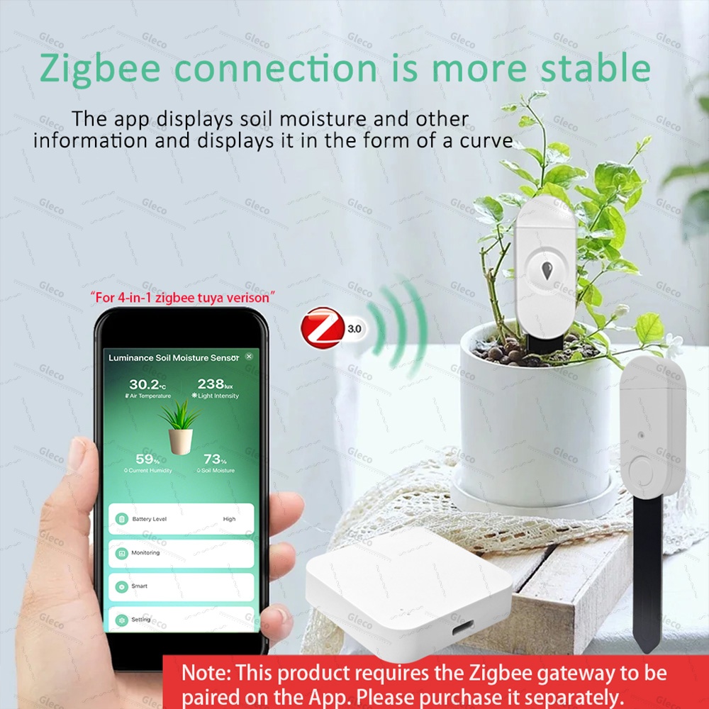 Zigbee 토양 수분 센서 미터 온도 습도 비옥도 광 - Smart Soil Sensor 리뷰 및 가격