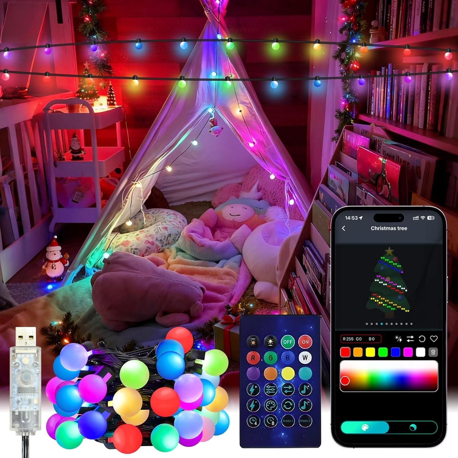 스마트 글로브 스트링 라이트 5/10M RGB 색상 변 - Smart Led Garden 리뷰 및 가격