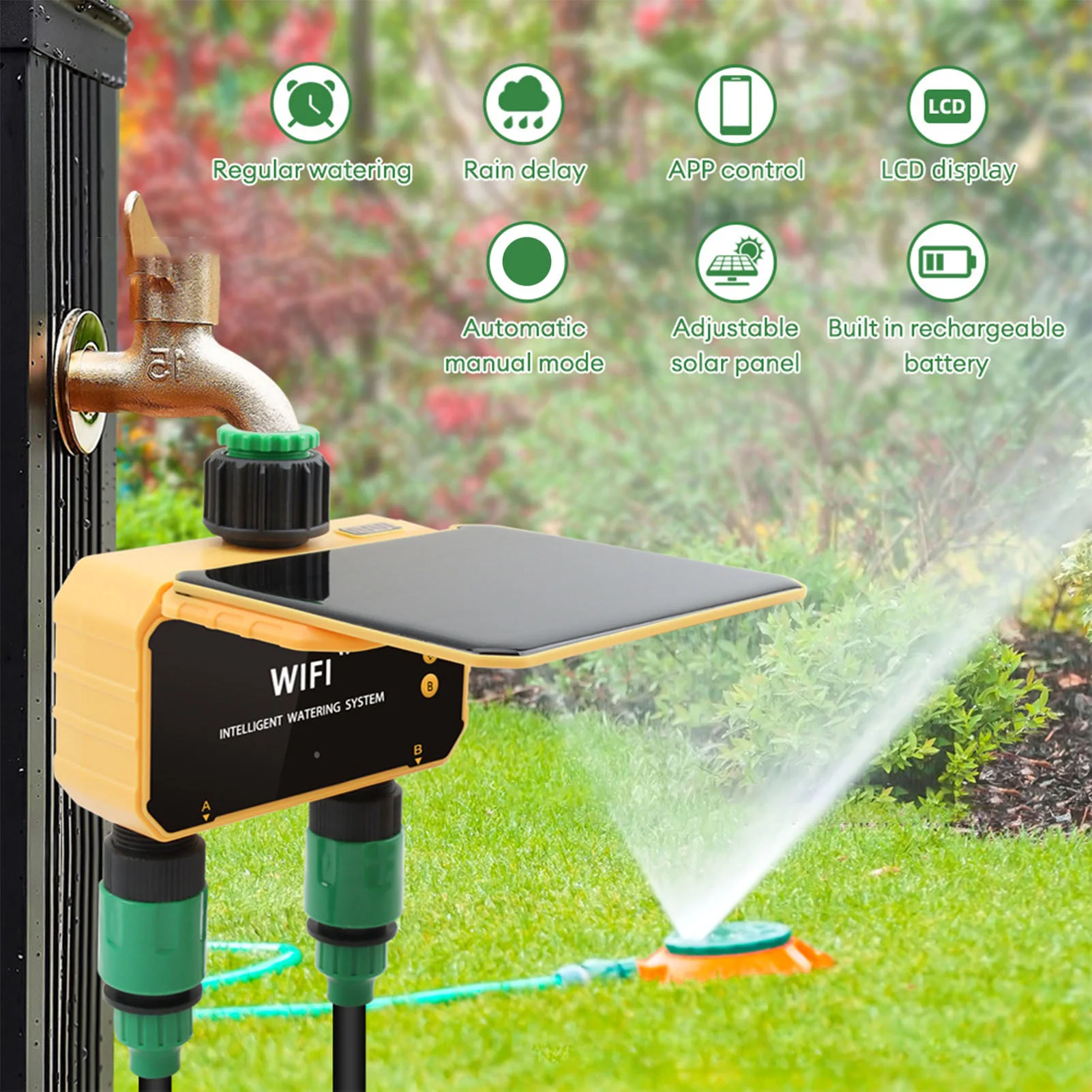 태양광 와이파이 스마트 관개 타이머, 레인 센싱 기능, - Smart Garden Timer 리뷰 및 가격